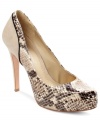 Hello sexy heel. The contrasting texture on the heel of BCBGeneration's Paeyton sets these pumps off spectacularly. A hidden platform gives the look some height.