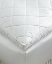 The next best thing to sleeping on the clouds. This featherbed contours to your body, cushioning pressure points that need ultra-plush support. Featuring a 100% cotton, quilted layer on top for superior comfort and gusset for extra loft. Also features Pacific Coast® Hyperclean® feathers that keeps allergies away. The baffle channel design prevents shifting throughout the night and specially woven Barrier Weave™ fabric prevents down from sneaking out. The next best thing to sleeping on the clouds. This featherbed contours to your body, cushioning pressure points that need ultra-plush support. Featuring a 100% cotton, quilted layer on top for superior comfort and gusset for extra loft. Also features Pacific Coast® Hyperclean® feathers that keeps allergies away. The baffle channel design prevents shifting throughout the night and specially woven Barrier Weave™ fabric prevents down from sneaking out.