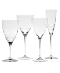 A delicate, lace-inspired pattern etched in crystal and a slim, graceful stem give this glass an air of understated elegance. Coordinates with Vera Lace dinnerware and flatware. A delicate, lace-inspired pattern etched in crystal and a slim, graceful stem give this glass an air of understated elegance. Coordinates with Vera Lace dinnerware and flatware.