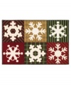 A series of ultra modern snowflake and print designs lend a fun and festive statement to your floor in this Shaw Living area rug. Woven in the USA of recyclable nylon.