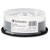 Verbatim 95123 DataLifePlus 8.5 GB 2.4x White Inkjet Printable DVD+R DL Discs, 20 Disc Spindle Verbatim 95123 DataLifePlus 8.5 GB 2.4x White Inkjet Printable DVD+R DL Discs, 20 Disc Spindle
