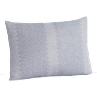A modern herringbone motif embroidered on solid linen. A modern herringbone motif embroidered on solid linen.