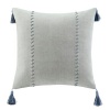 Echo Tribal Blocks Cotton Faux Linen Square Pillow, 16 by 16-Inch, Grey