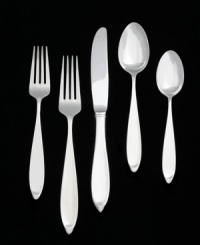 Smooth as a billowing sail, the elegant contours of this flatware set add sophistication to any table. Place settings coordinate with the New Oberon dinnerware collection. Smooth as a billowing sail, the elegant contours of this flatware set add sophistication to any table. Place settings coordinate with the New Oberon dinnerware collection.
