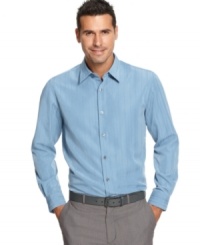 Nothing beats the classic touch of this button-down shirt from Via Europa. Nothing beats the classic touch of this button-down shirt from Via Europa.