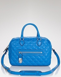 Marc Jacobs gives us a new reason to trade our usual slouchy styles for pretty polish. This structured satchel features quilted leather and a deceptively roomy shape for all of your cool girl (lady) essentials. Marc Jacobs gives us a new reason to trade our usual slouchy styles for pretty polish. This structured satchel features quilted leather and a deceptively roomy shape for all of your cool girl (lady) essentials.