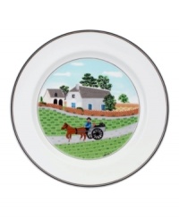 A farmer takes his turkey to market on these Design Naif dinner plates, featuring premium Villeroy & Boch porcelain. A farmer takes his turkey to market on these Design Naif dinner plates, featuring premium Villeroy & Boch porcelain.