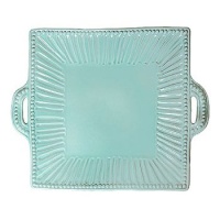Vietri Incanto Aqua Stripe Square Handled Platter Vietri Incanto Aqua Stripe Square Handled Platter