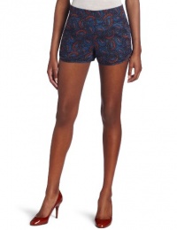 French Connection Women's Fast Poppy Paisley Short, Blue, 6 French Connection Women's Fast Poppy Paisley Short, Blue, 6
