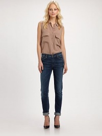 Traditional denim design in a slightly faded wash with five-pocket styling and skinny-leg construction. THE FITSkinny fitRise, about 8Inseam, about 32THE DETAILSZip flyFive-pocket style98% cotton/2% polyurethaneMachine washImportedModel shown is 5'11 (180cm) wearing US size 4. Traditional denim design in a slightly faded wash with five-pocket styling and skinny-leg construction. THE FITSkinny fitRise, about 8Inseam, about 32THE DETAILSZip flyFive-pocket style98% cotton/2% polyurethaneMachine washImportedModel shown is 5'11 (180cm) wearing US size 4.
