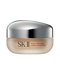NEW SK-II Facial Treatment Cream Foundation brings you beautiful skin through the effects of Pitera™, providing even coverage and a radiant finish in a cream foundation. A single application of this new foundation in the morning creates a radiant, translucent look which lasts through the day's activities, and helps skin stay moisturized and supple avoiding the ‘heavy' look of some foundations. Luxurious texture like that of a skincare creamFacial Treatment Cream Foundation is available in seven shades. NEW SK-II Facial Treatment Cream Foundation brings you beautiful skin through the effects of Pitera™, providing even coverage and a radiant finish in a cream foundation. A single application of this new foundation in the morning creates a radiant, translucent look which lasts through the day's activities, and helps skin stay moisturized and supple avoiding the ‘heavy' look of some foundations. Luxurious texture like that of a skincare creamFacial Treatment Cream Foundation is available in seven shades.