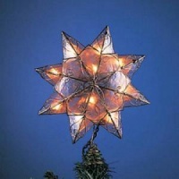 CLEAR CAPIZ 8-POINT STAR TREETOP W/ARABESQUE DECORATION, CLEAR CAPIZ 8-POINT STAR TREETOP W/ARABESQUE DECORATION,