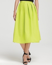 The season's most sought-after trends combine in this vibrant neon Tibi silk skirt, flaunting a voluminous silhouette and of-the-moment length. The season's most sought-after trends combine in this vibrant neon Tibi silk skirt, flaunting a voluminous silhouette and of-the-moment length.