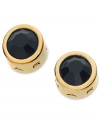 Take off with jet crystals set in T Tahari's signature stud earrings. The studs are crafted from 14k gold-plated, nickel free mixed metal and are part of the Essentials Collection. Approximate diameter: 1/2 inch. Take off with jet crystals set in T Tahari's signature stud earrings. The studs are crafted from 14k gold-plated, nickel free mixed metal and are part of the Essentials Collection. Approximate diameter: 1/2 inch.