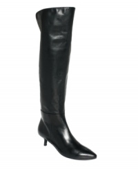 Embrace the day in the stylish Risenshine boots by Nine West. The back of the shaft is made of elastic nylon, making this the most comfy and cute kitten heel boots you'll ever own. Embrace the day in the stylish Risenshine boots by Nine West. The back of the shaft is made of elastic nylon, making this the most comfy and cute kitten heel boots you'll ever own.