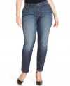 Pair the season's latest tops with Lucky Brand Jeans' plus size skinny jeans, featuring a medium wash.
