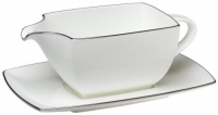 Mikasa Couture Platinum Gravy Boat & Saucer Mikasa Couture Platinum Gravy Boat & Saucer