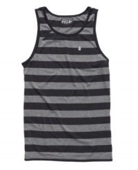 Keep it breezy when the weather gets hot. This Volcom tank is instant ventilation. Keep it breezy when the weather gets hot. This Volcom tank is instant ventilation.
