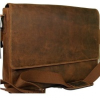 Visconti 18516 Oil Brown Distressed Leather Messenger Bag - 3/4 Flapover Visconti 18516 Oil Brown Distressed Leather Messenger Bag - 3/4 Flapover