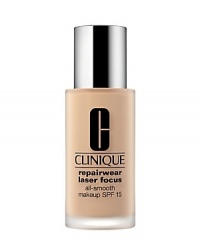 Designed to give skins the moisture that instantly helps smooth away lines. So it doesnt settle in. Theres also a dollop of the technology the powers our Repairwear Laser Focus serum to help skin look smooth, soft.For best results, apply after 3-Step Skin Care System.Smooth on with Foundation Brush starting in center of face, blending outward.Remove with your favourite Clinique makeup remover. Designed to give skins the moisture that instantly helps smooth away lines. So it doesnt settle in. Theres also a dollop of the technology the powers our Repairwear Laser Focus serum to help skin look smooth, soft.For best results, apply after 3-Step Skin Care System.Smooth on with Foundation Brush starting in center of face, blending outward.Remove with your favourite Clinique makeup remover.