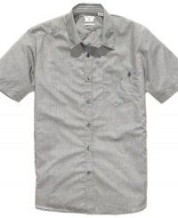 Add that little something extra to your casual look with this shirt from Volcom. Add that little something extra to your casual look with this shirt from Volcom.