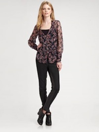 A charming floral top with a feminine, self-tie neckline, timeless button front and sheer appeal.Self-tie necklineLong sleevesButton frontAllover printAbout 27 from shoulder to hemSilkDry cleanImported Model shown is 5'10 (177cm) wearing US size Small. A charming floral top with a feminine, self-tie neckline, timeless button front and sheer appeal.Self-tie necklineLong sleevesButton frontAllover printAbout 27 from shoulder to hemSilkDry cleanImported Model shown is 5'10 (177cm) wearing US size Small.