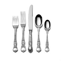 Wallace Queens 46-Piece Sterling Dinner Size Flatware Set, Service for 8 Wallace Queens 46-Piece Sterling Dinner Size Flatware Set, Service for 8