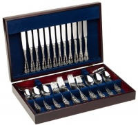 Wallace Antique Baroque 65-Piece Stainless-Steel Flatware Set, Service for 12 Wallace Antique Baroque 65-Piece Stainless-Steel Flatware Set, Service for 12