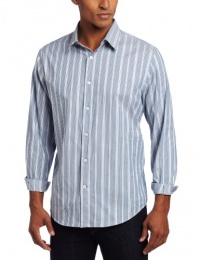 Perry Ellis Men's Long Sleeve Textured Stripe Woven Perry Ellis Men's Long Sleeve Textured Stripe Woven