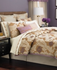 Charming flowers and leaves in lovely gold and purple hues sweep across this Martha Stewart Collection Beaux Arts comforter set. This comprehensive set include all the components you need to outfit your room in majestic style. Charming flowers and leaves in lovely gold and purple hues sweep across this Martha Stewart Collection Beaux Arts comforter set. This comprehensive set include all the components you need to outfit your room in majestic style.