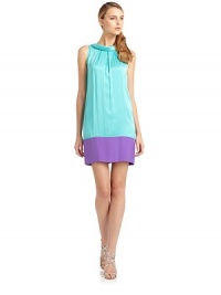 THE LOOKFolded collarGentle pleating, frontColorblock hem with topstitched detailingBack exposed zip closureV-backTHE FITAbout 34 shoulder to hemTHE MATERIALSilkCARE & ORIGINDry cleanImportedModel shown is 5'10 (177cm) wearing US size 4. THE LOOKFolded collarGentle pleating, frontColorblock hem with topstitched detailingBack exposed zip closureV-backTHE FITAbout 34 shoulder to hemTHE MATERIALSilkCARE & ORIGINDry cleanImportedModel shown is 5'10 (177cm) wearing US size 4.