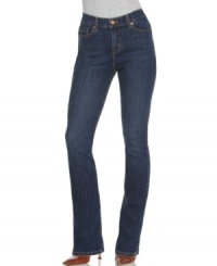 Perfectly slimming, these Levi's 512 straight leg jeans feature a stretch denim for a streamlined shape! Studs at the back pockets add an edgy appeal! Perfectly slimming, these Levi's 512 straight leg jeans feature a stretch denim for a streamlined shape! Studs at the back pockets add an edgy appeal!