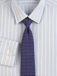 A timeless and seasonless tie, woven with a square pattern in Italy from premier silk. About 3 wideSilkDry cleanMade in Italy A timeless and seasonless tie, woven with a square pattern in Italy from premier silk. About 3 wideSilkDry cleanMade in Italy