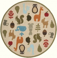 Area Rug 5x5 Round Kids Ivory Color - Momeni Lil Mo Whimsy Rug from RugPal Area Rug 5x5 Round Kids Ivory Color - Momeni Lil Mo Whimsy Rug from RugPal