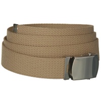 Khaki One Size Canvas Military Web Belt With Silver Slider Buckle Khaki One Size Canvas Military Web Belt With Silver Slider Buckle