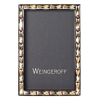 Created by hand in Weingeroff's 4th-generation workshop in Rhode Island, this boldly stylish frame is embellished with hand-set Swarovski® crystals for dramatic sparkle. Created by hand in Weingeroff's 4th-generation workshop in Rhode Island, this boldly stylish frame is embellished with hand-set Swarovski® crystals for dramatic sparkle.