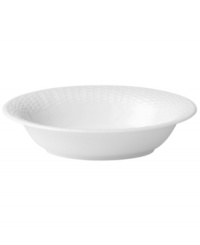 Nantucket Basket is a fine, all-white Wedgwood china dinnerware and dishes pattern with an embossed basket-weave pattern on the edges. Nantucket Basket is a fine, all-white Wedgwood china dinnerware and dishes pattern with an embossed basket-weave pattern on the edges.