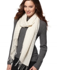 The stunning neutral shimmer of this luxe, woven Houndstooth scarf by Style&.co. will make you the center of attention. The stunning neutral shimmer of this luxe, woven Houndstooth scarf by Style&.co. will make you the center of attention.
