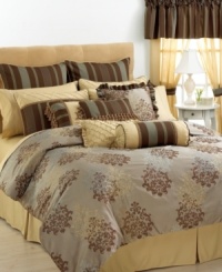 Sheer elegance. Featuring soft, airy panels, striped valance and coordinating tie backs, the Bastille window treatment pack gives your windows a look of French-inspired style. (Clearance) Sheer elegance. Featuring soft, airy panels, striped valance and coordinating tie backs, the Bastille window treatment pack gives your windows a look of French-inspired style. (Clearance)