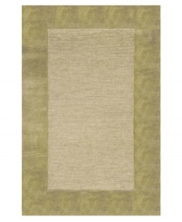 A looped center of mottled tones is framed by rich color in tufted pile, presenting a modern area rug that is both casual and practical. Hand tufted in India of pure wool fibers, the Madrid area rug is a comforting, stylish addition to any decor. A looped center of mottled tones is framed by rich color in tufted pile, presenting a modern area rug that is both casual and practical. Hand tufted in India of pure wool fibers, the Madrid area rug is a comforting, stylish addition to any decor.