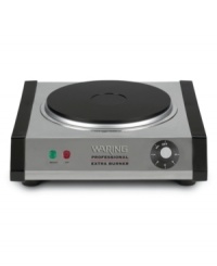 A backup burner for busy cooks. With its heavy-duty cast iron plate, the Waring Professional electric burner provides the heat you need to get that last dish done... or to keep food hot when serving buffet-style. One-year warranty. Model SB30. A backup burner for busy cooks. With its heavy-duty cast iron plate, the Waring Professional electric burner provides the heat you need to get that last dish done... or to keep food hot when serving buffet-style. One-year warranty. Model SB30.