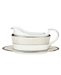 For more than 90 years, Noritake has made an art of setting the table. Whether you host gala home soirees or prefer to dine casually with the family, Noritake has a perfect tabletop setting for you. The formal Silver Palace collection is a masterpiece of textural contrast, combining smooth white bone china with a band of embossed, silver-trimmed detailing, lavishly finished with a polished platinum rim. For more than 90 years, Noritake has made an art of setting the table. Whether you host gala home soirees or prefer to dine casually with the family, Noritake has a perfect tabletop setting for you. The formal Silver Palace collection is a masterpiece of textural contrast, combining smooth white bone china with a band of embossed, silver-trimmed detailing, lavishly finished with a polished platinum rim.