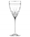 A new take on classic crystal, the Vintage Jewel Signature wine glass has the same platinum trim and multifaceted design as the original Lenox stemware, but in a sleeker shape that's decidedly more modern.