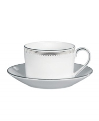 Romance weds modern sensibility in bridal designer Vera Wang's exquisite dinnerware and dishes collaboration with Wedgwood. Echoing the decorative touches that transform a bridal gown, Grosgrain's pure white bone china is adorned with a border of textured platinum ribbon. Romance weds modern sensibility in bridal designer Vera Wang's exquisite dinnerware and dishes collaboration with Wedgwood. Echoing the decorative touches that transform a bridal gown, Grosgrain's pure white bone china is adorned with a border of textured platinum ribbon.