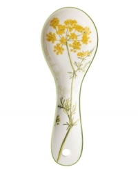 A natural for casual dining, the Althea Nova spoon rest by Villeroy & Boch features durable porcelain planted with delicate herbs for a look that's fresh from the garden. With green trim. A natural for casual dining, the Althea Nova spoon rest by Villeroy & Boch features durable porcelain planted with delicate herbs for a look that's fresh from the garden. With green trim.