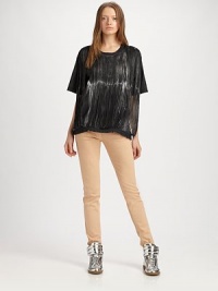 EXCLUSIVELY AT SAKS. This boxy cotton style is decorated by long strands of shoulder-to-hem fringe trim.CrewneckShort sleevesFringed frontBanded hemlineContrast back panelCottonHand washMade in ItalyModel shown is 5'10 (177cm) wearing US size Small. EXCLUSIVELY AT SAKS. This boxy cotton style is decorated by long strands of shoulder-to-hem fringe trim.CrewneckShort sleevesFringed frontBanded hemlineContrast back panelCottonHand washMade in ItalyModel shown is 5'10 (177cm) wearing US size Small.