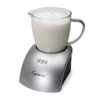 Create thick and rich frothed milk for cappuccinos and hot chocolate, and steamed milk for lattes with the Capresso frother. It produces professional-grade results at the touch of a button. Create thick and rich frothed milk for cappuccinos and hot chocolate, and steamed milk for lattes with the Capresso frother. It produces professional-grade results at the touch of a button.