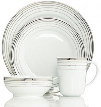 Charter Club Dinnerware By Macy's, Infinity Platinum 4 Piece Round Place Setting Charter Club Dinnerware By Macy's, Infinity Platinum 4 Piece Round Place Setting
