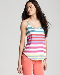 Welcome the balmy-season with this brightly striped Splendid tank. Welcome the balmy-season with this brightly striped Splendid tank.
