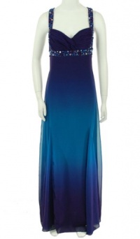 Hailey Adrianna Papell Beaded High Waist Gown Purple/Blue 8 Hailey Adrianna Papell Beaded High Waist Gown Purple/Blue 8